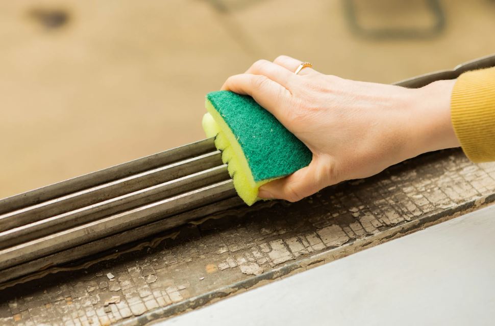 how to clean window sills